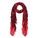 Premium Viscose Vintage Paisley Print Frayed End Scarf, Red