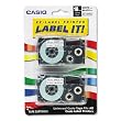 Tape Cassettes for KL Label Makers, 18mm x 26ft, Black on White, 2/Pack