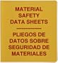Brady 2026 1-1/2" Diameter Rings, Polyethylene, Red On Yellow Color Bilingual Standard MSDS Binder, Legend "Material Safety Data Sheets Pliegos De Datos Sobre Seguridad De Materiales"