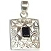 Handcrafted Jewellery Onyx Pendant Sterling Silver Chain 1 inches