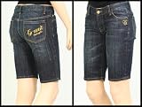 G Unit - G-Unit Girls "Bermuda" Denim Jean Shorts, Dark Blue Wash