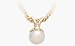 Ladies 5mm Cultured Pearl 14k Gold Pendant with 16 Necklace