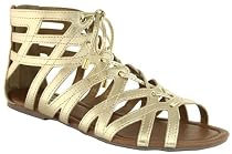 New Womens Gladiator Cut Out Flat Sandal Shoes