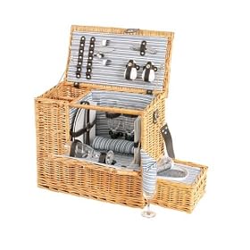 Scribble Sandringham DELUX 4-Person Upright Wicker Hamper (46 x 33 x 30cm)