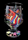Angel Fish Design - Hand Painted - High Ball - All Purpose Glass - 10.5 oz.