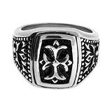 Stainless Steel Framed Gothic Cross Ring