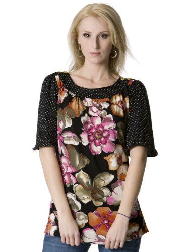 Fresh Karma Tunic with Polka-Dot Sleeves XS