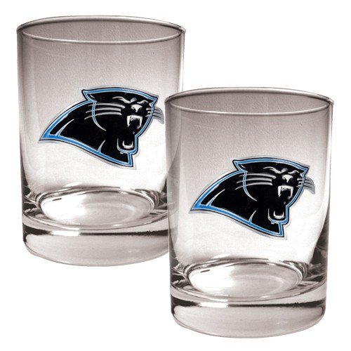 NFL Carolina Panthers Two Piece Rocks Glass Set - Primary Logo