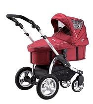 Knorr 80601 - Alu Kombi Kinderwagen "Xoja" mit Kinderwagenaufsatz und Erstlings-Fu&szlig;sack f&uuml;r Babywanne, Farbe american red