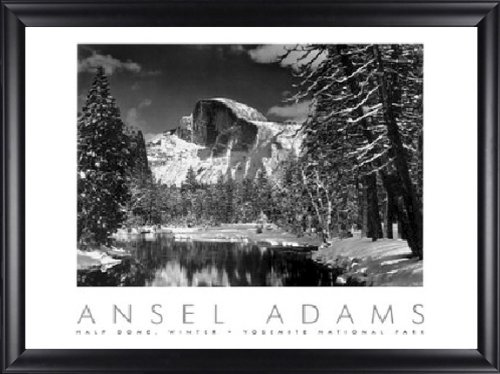 Half Dome Merced River Ansel Adams 34x28 Gallery Quality Framed Art Print Landscape B&W Photography
