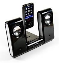 i-nique mp3 Vibe-Dock Home portable speaker system for Creative Zen V plus / nano / Stone / Wav (Creative Zen 4GB/8GB/16GB/32gb & x-fi) - Black