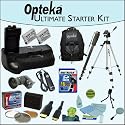 Ultimate Starter Kit for the Canon T2i (550D) and T3i (600d) Package includes: Professional Travel Backpack, 16Gb SD Memory card, 2 Extra LP-E8 Extended Life High Capacity Battery with Opteka Power Grip, Opteka Professional 1X-2.5X Right Angle Viewfinder, Remote Release cord, Travel Tripod and Monopod and Much More!