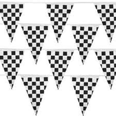 100 Ft Nascar Daytona Checkered Flag Banner Black White Pennant Party