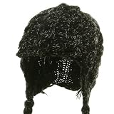 Wool Blend Youth Cable Helmet Hat - Black W20S18B