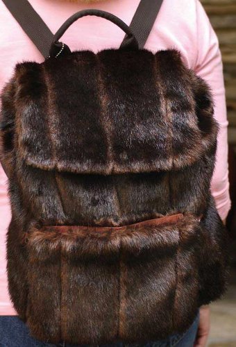 Faux Fur Espresso Backpack