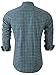Emiqude Mens Casual Slim Fit Long Sleeve Pocket Inner Contrast Plaid Dress Shirt Large Blue
