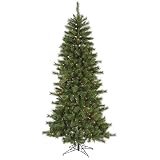 6' Pre-Lit Slim Newport Mixed Pine Artificial Christmas Tree - Multi Lights