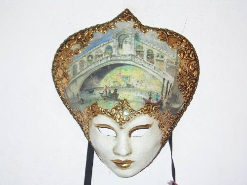 Overlay Picture of Venetian Scene on Venetian Carnival Mask