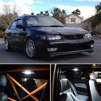 6-Piece Toyota Corolla Interior Package LED Lights Kit 1998-2002 - 6000K White