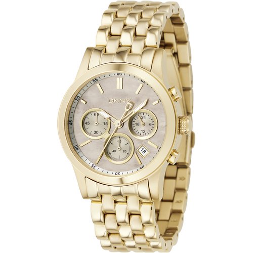 DKNY Donna Karan Ladies Gold Plated Chrono Watch NY4688