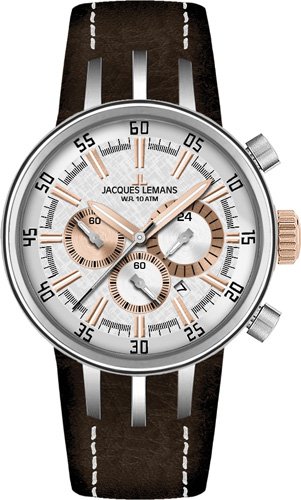 Mens Nagano Chronograph 1-1518E Brown Leather