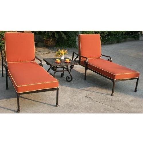 Darlee Laguna Cast Aluminum Chaise Lounge Set With Cushions
