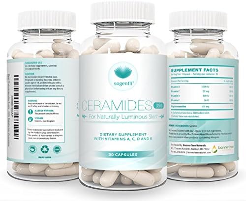 Sogentli Phytoceramide Pills 350mg - Moisturizing Plant Ceramides plus Skin Care Vitamins