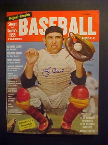 Yogi Berra New York Yankees Autographed 1955 Street & Smith's Baseball Yearbook Magazine