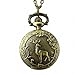 Youyoupifa Retro Design Bronze Deer with Antlers Pattern Cover Pocket Quartz Watch NBW0PA7098-CO3
