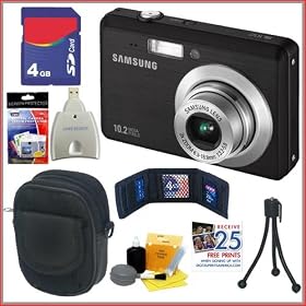 Samsung SL102 10.2 MP Digital Camera Black + 4GB Accessory Bundle