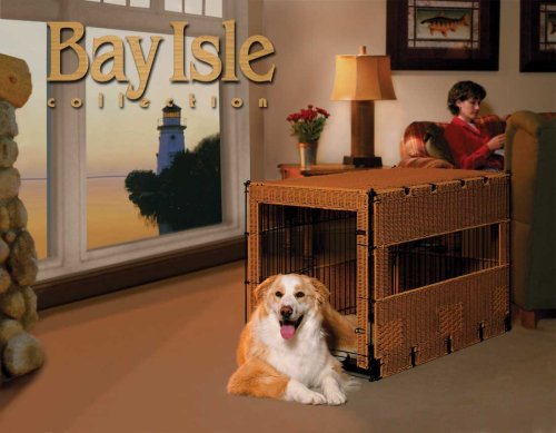 Childrens Toyshop  Pet Supplies : Midwest Bay Isle Wicker-Style Dog Crate, Large