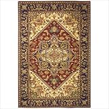 IMAGE OF Safavieh Heritage Collection HG625A Handmade Red and Navy Hand-spun Wool Area Rug, 8.3x 11-Feet