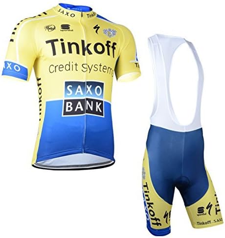 2014 Outdoor Sports Pro Team Men's Short Sleeve Saxo Bank Tinkoff Cycling Jersey and Bib Shorts Set by Cycling King