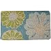 Blue and Natural Decorative Heavy Duty Coir Doormat, Design 3