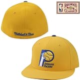 Mitchell & Ness Indiana Pacers Hardwood Classics Logo Fitted Hat