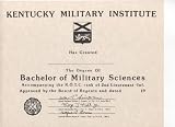 Certificate – Degree of Bachelor of Military Sciences