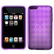 GTMax Durable Gel Skin Protector Case - Purple Checker For Apple iPod Touch 8GB 32GB 64G 3rd 3G / 2rd 2G Generation
