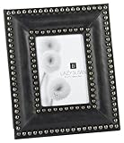 Lazy Susan Black Leather Frame with Gun Metal Nails, 4 x 6-Inches