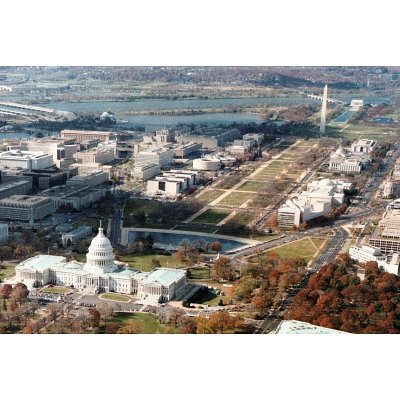 Washington D.C. (Capitol Building, National Mall, Washington Monument, Lincoln Memorial) Poster - 11x17 custom fit with RichAndFramous Black 17 inch Poster Hangers