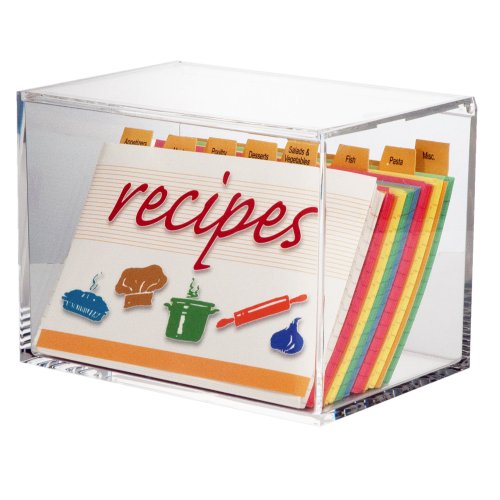 Clear Acrylic 4 x 6 Recipe Card Boxes