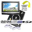 7 Inch Portable DVD Player with Built-in TV, Support MP3, DIVX, Jpeg, SD / MMC / USB Card Reader and 300 Games