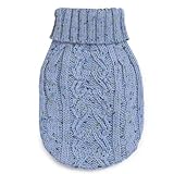 IMAGE OF Xx-small Dog Sweater - Irish Knit Dublin Blue Fits Pets Under 4 Lbs