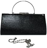 Black Faux Snakeskin 3 Way Day to Evening Bag ~ Converts from Shoulder Bag to Handbag to Clutch