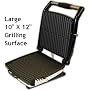 ImportPro Extra Large Family Size Heavy Duty Die Cast Professional 1400 watt Panini Maker & Double Grill with Variable Heat Control , Floating Hinge & Grease / Crumb Tray