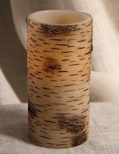 Remote Ready Amazing Flameless Candle Birch Bark 4X8 Triple Timer - BOC Select