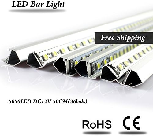 zofei(10pcs/pack)36leds/0.5m 5050 SMD LED Bar Light warm white, With V Aluminum Profile DC12V LED hard Rigid Strip kitchen led under cabinet light jewellry show case lighting (warm white)