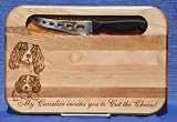 Cavalier King Charles Laser Engraved Dog Cheese Board with Knife