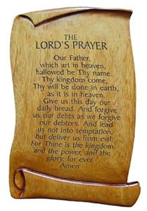 Christian The Lord's Prayer wooden scroll plaque 15cm: Amazon.co.uk: Kitchen &amp; Home
