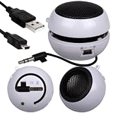Shop4 White Portable Mini Twist Speaker Pod for Apple iPod Classic Nano Shuffle Touch
