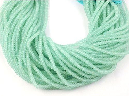 2 Strands Natural Chalcedony Faceted 2.5-3mm Rondelle Drilled Beads 13" Long